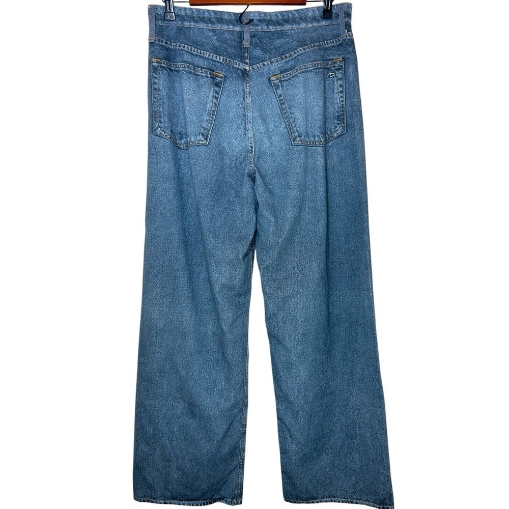 rag & bone Miramar Sofie Sz 28 Wide Leg Viral Photo Print French Terry Jeans - Picture 4 of 8